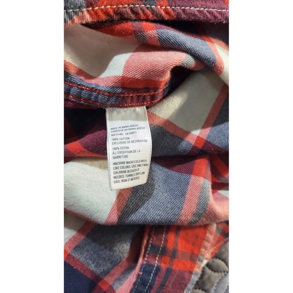 American Eagle Flannel Shirt Classic Fit Button Up Plaid Red Blue Size M - Picture 12 of 12